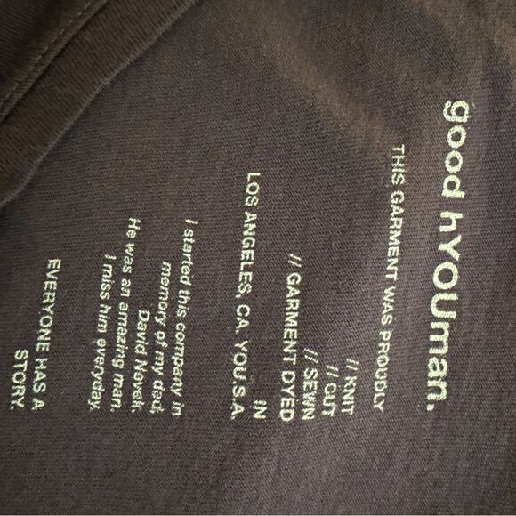 good hYOUman charcoal gray sweatshirt with inspirational text on the front.M - Picture 8 of 8